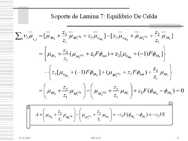 Soporte de Lamina 7: Equilibrio De Celda 13 -12 -2021 MT-2112 8 
