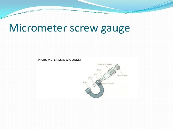 Micrometer screw gauge 