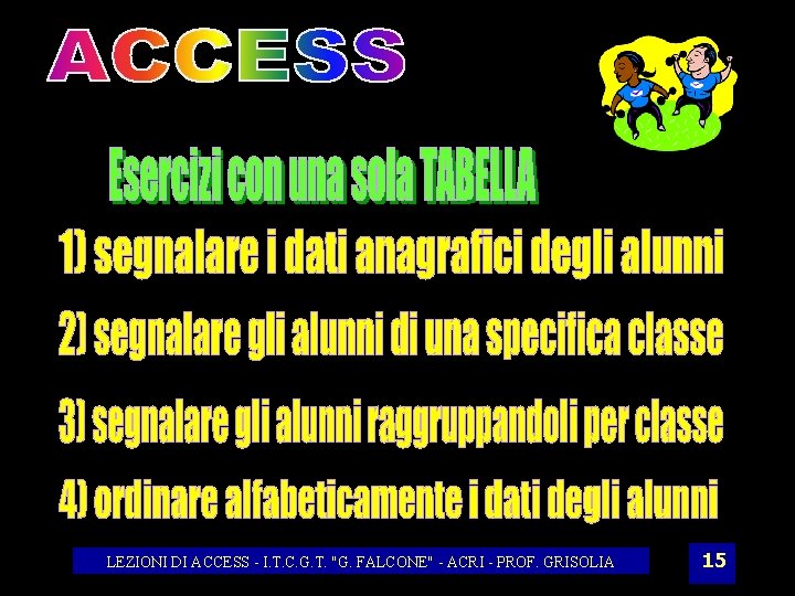 LEZIONI DI ACCESS - I. T. C. G. T. "G. FALCONE" - ACRI -