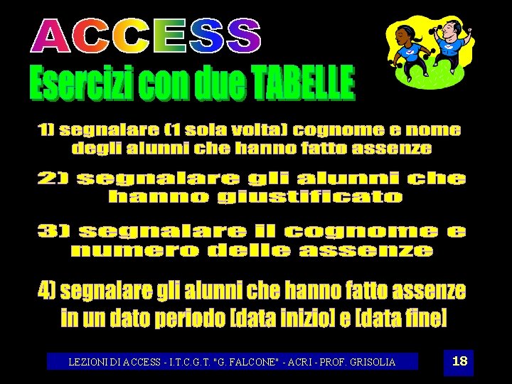 LEZIONI DI ACCESS - I. T. C. G. T. "G. FALCONE" - ACRI -