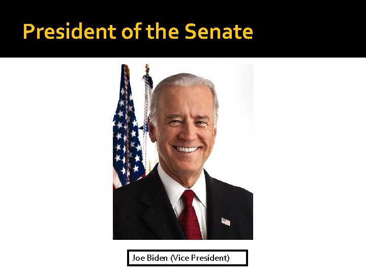 President of the Senate Joe Biden (Vice President) 