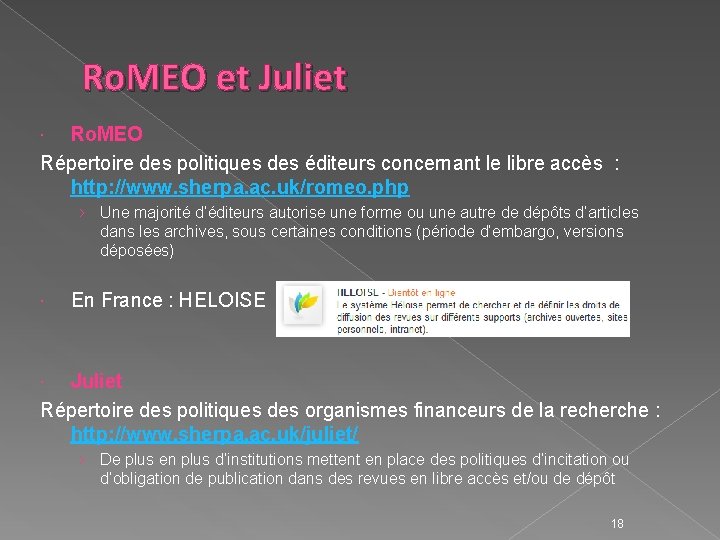 Ro. MEO et Juliet Ro. MEO Répertoire des politiques des éditeurs concernant le libre