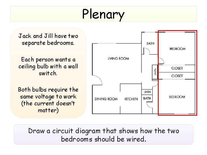 Plenary Jack and Jill have two separate bedrooms. Each person wants a ceiling bulb Plenary Jack and Jill have two separate bedrooms. Each person wants a ceiling bulb