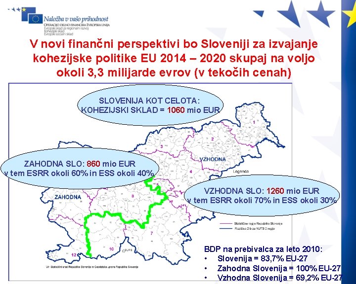 V novi finančni perspektivi bo Sloveniji za izvajanje kohezijske politike EU 2014 – 2020