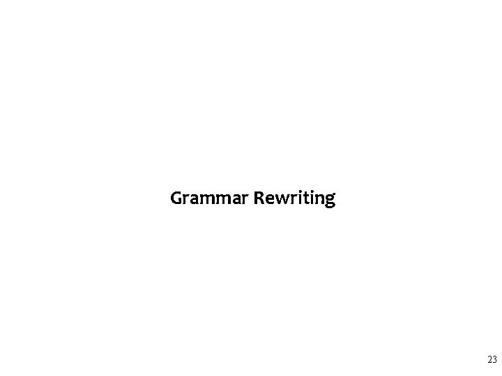 Grammar Rewriting 23 