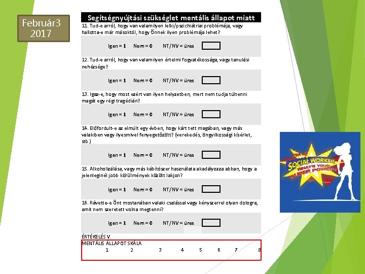 Február 3 2017 Segítségnyújtási szükséglet mentális állapot miatt 11. Tud-e arról, hogy van valamilyen