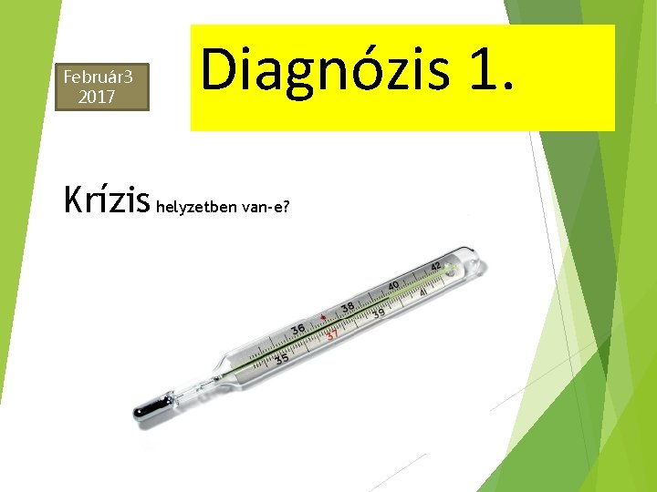 Február 3 2017 Diagnózis 1. Krízis helyzetben van-e? 