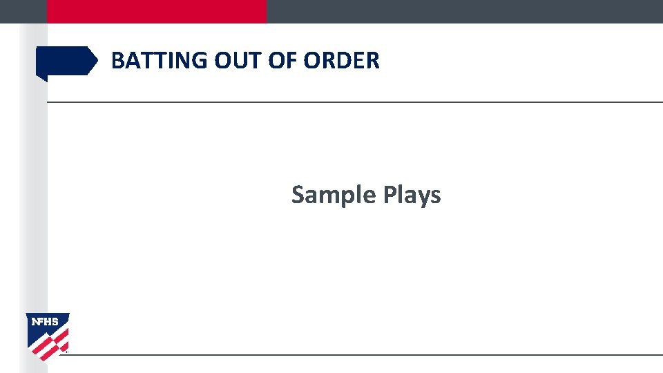 BATTING OUT OF ORDER Sample Plays 