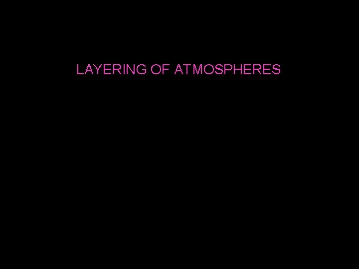 LAYERING OF ATMOSPHERES 
