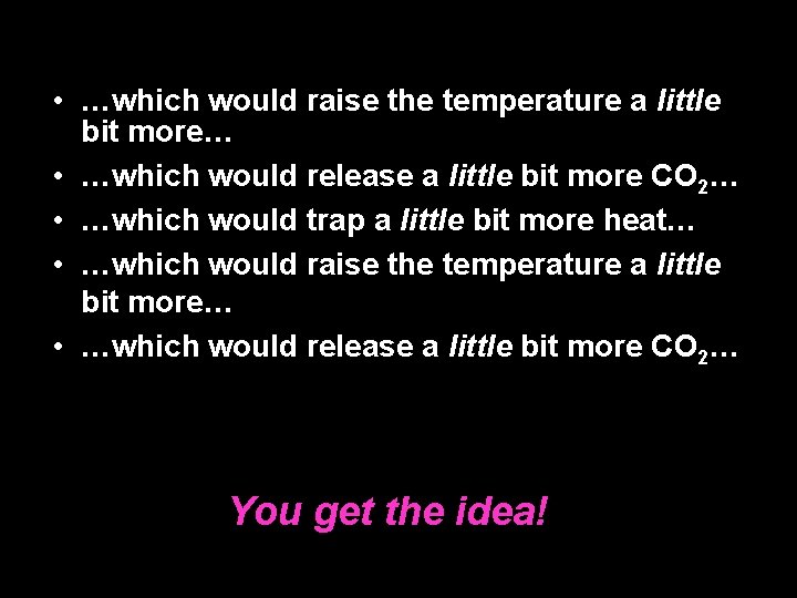 • …which would raise the temperature a little bit more… • …which would