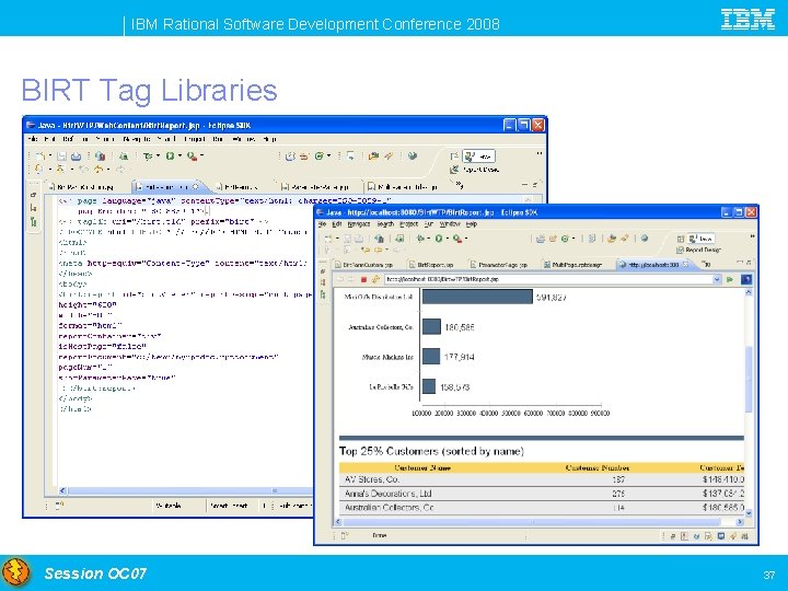 IBM Rational Software Development Conference 2008 BIRT Tag Libraries Session OC 07 37 
