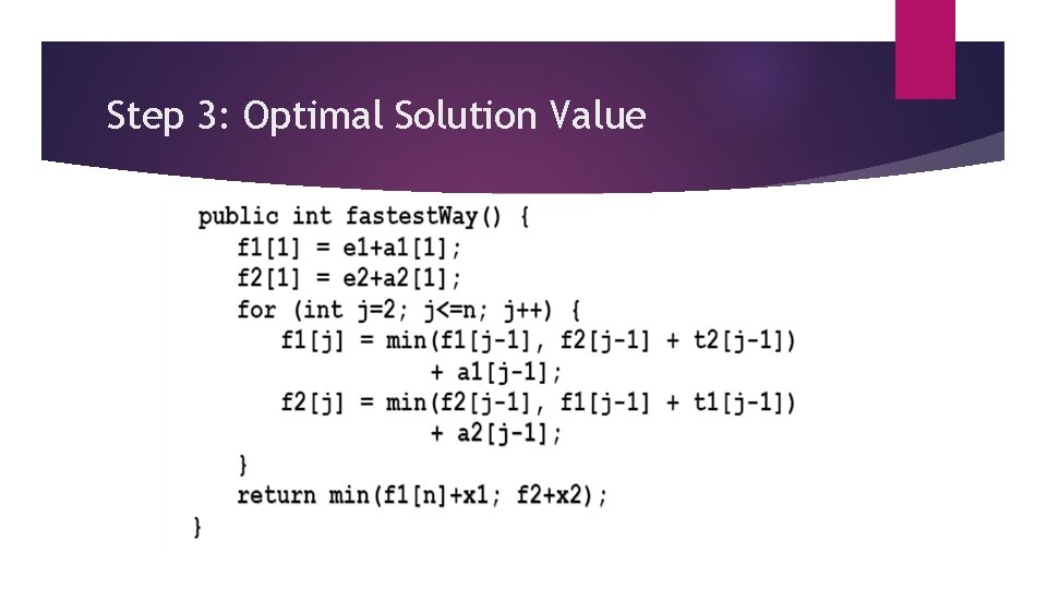 Step 3: Optimal Solution Value 