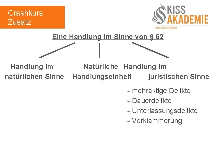 Crashkurs Zusatz Eine Handlung im Sinne von § 52 Handlung im natürlichen Sinne Natürliche