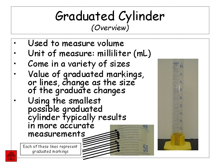 Graduated Cylinder (Overview) • • • Used to measure volume Unit of measure: milliliter