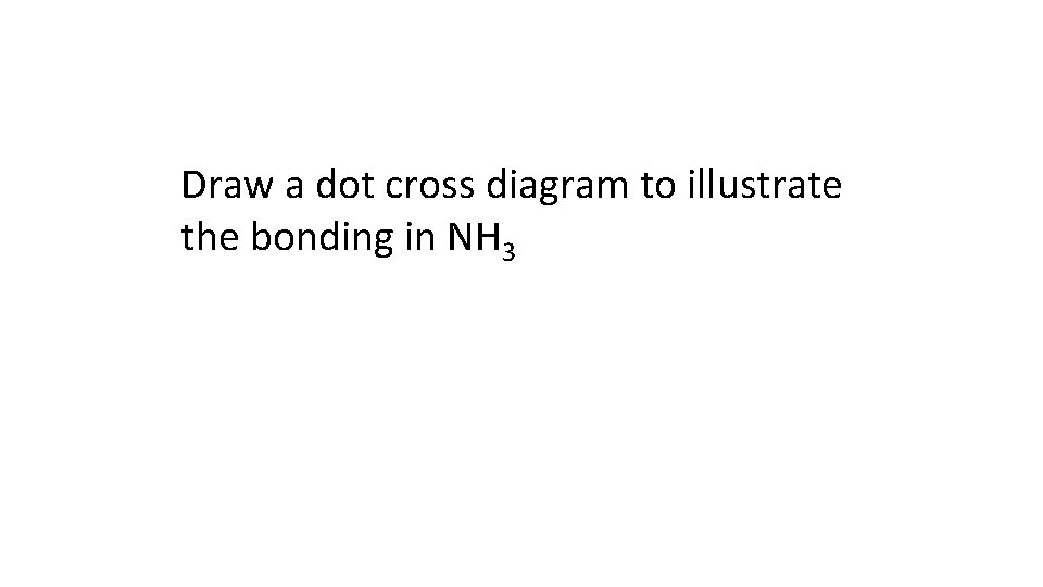 Draw a dot cross diagram to illustrate the bonding in NH 3 