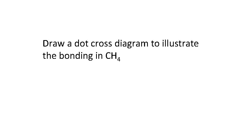 Draw a dot cross diagram to illustrate the bonding in CH 4 