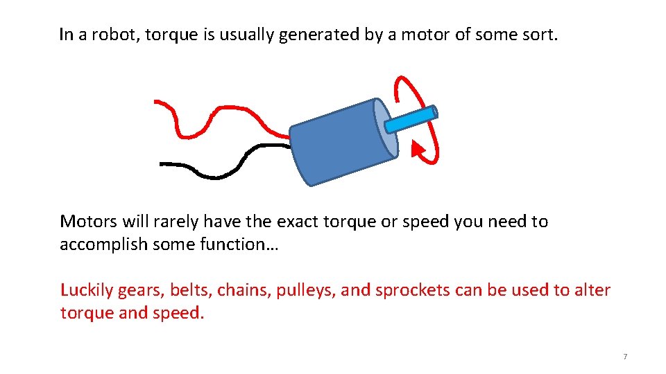 In a robot, torque is usually generated by a motor of some sort. Motors