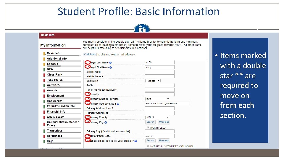 Completing the Student Profile Member of Scholarship America