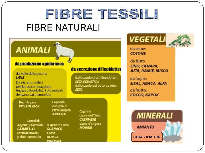 FIBRE NATURALI FIBRE DI VETRO 