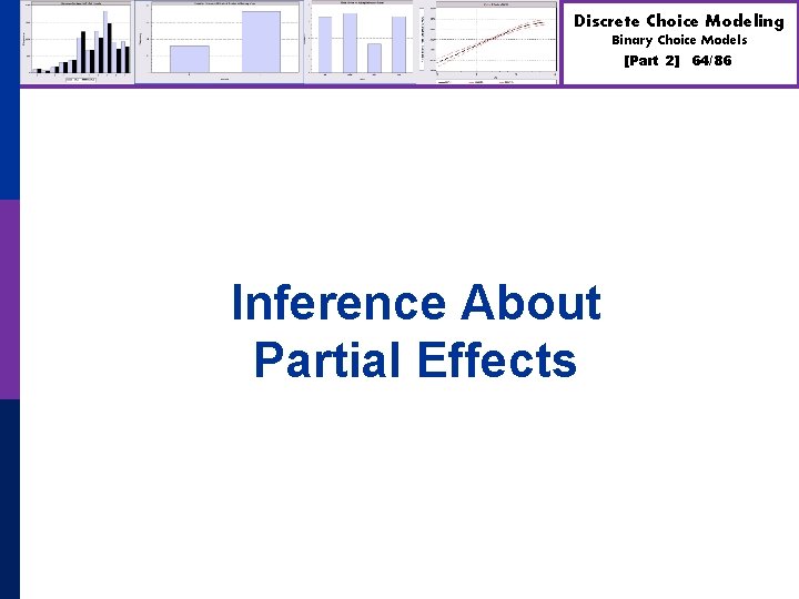 Discrete Choice Modeling Binary Choice Models [Part 2] Inference About Partial Effects 64/86 