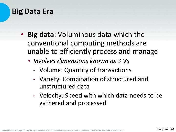 Big Data Era • Big data: Voluminous data which the conventional computing methods are Big Data Era • Big data: Voluminous data which the conventional computing methods are