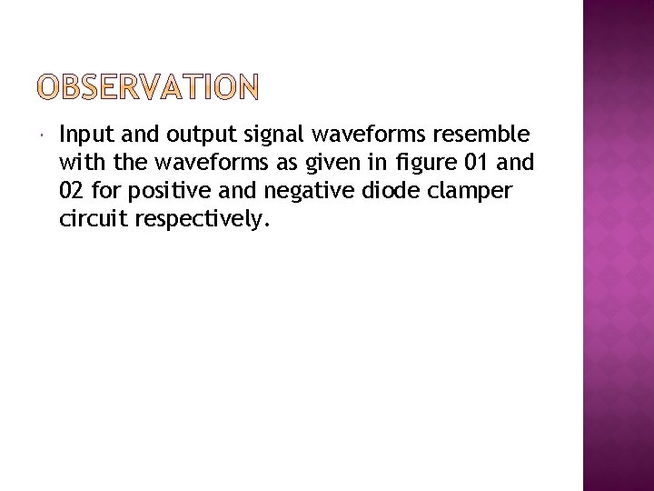  Input and output signal waveforms resemble with the waveforms as given in figure