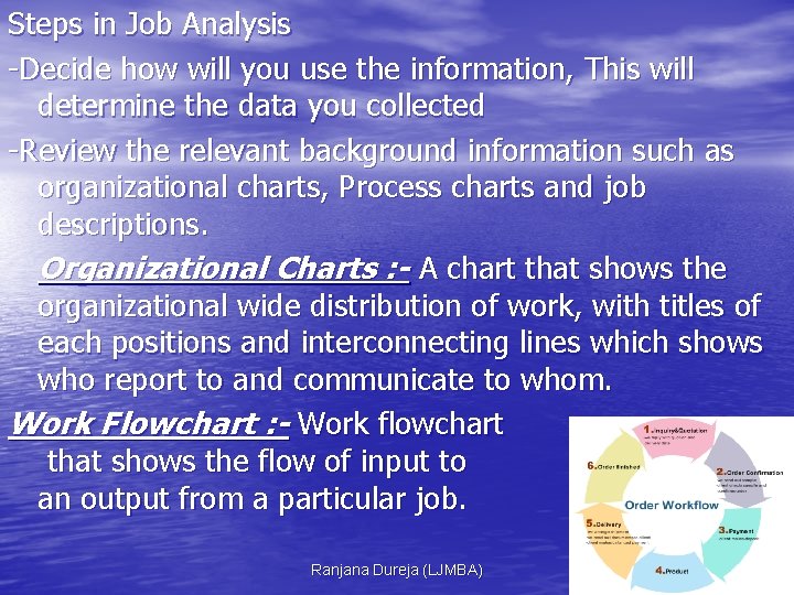 Steps in Job Analysis Decide how will you use the information, This will determine