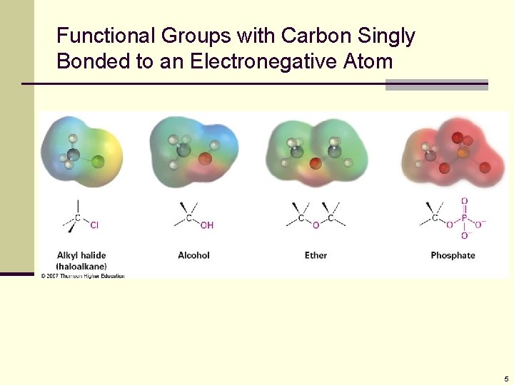 Functional Groups with Carbon Singly Bonded to an Electronegative Atom 5 