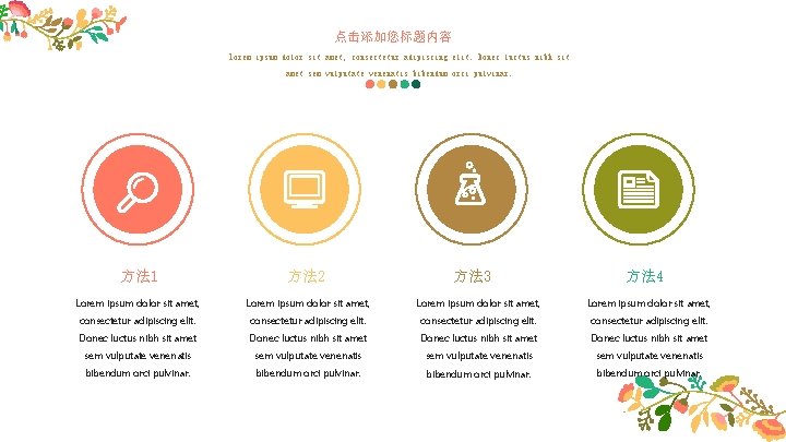 点击添加您标题内容 Lorem ipsum dolor sit amet, consectetur adipiscing elit. Donec luctus nibh sit amet