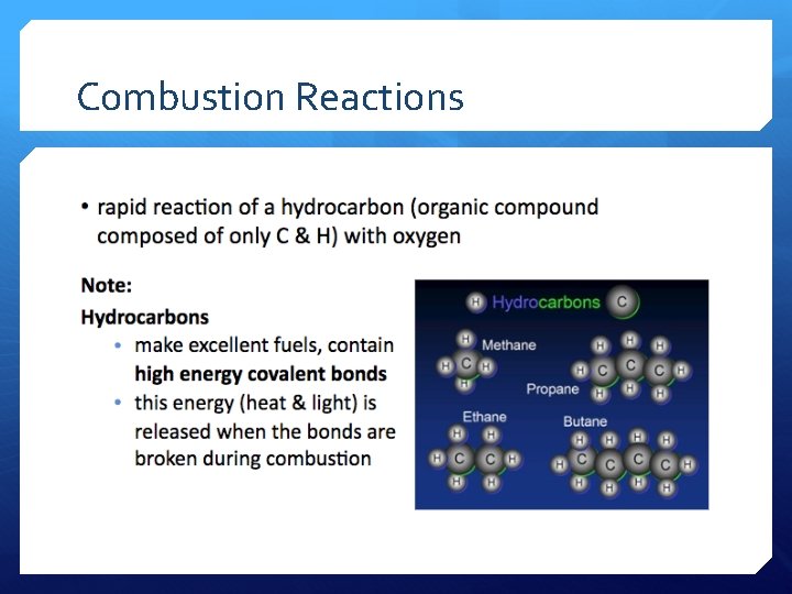 Combustion Reactions 