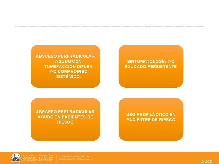 ABSCESO PERI-RADICULAR AGUDO CON TUMEFACCIÓN DIFUSA Y/O COMPROMISO SISTÉMICO. ABSCESO PERI-RADICULAR AGUDO EN PACIENTES