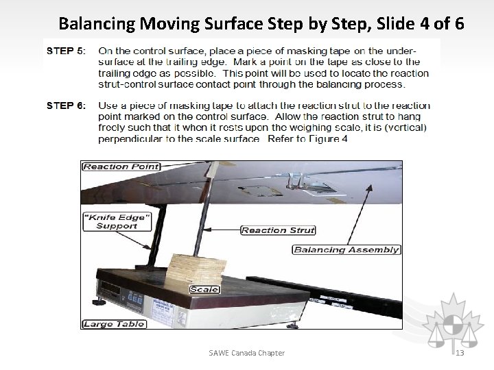 Balancing Moving Surface Step by Step, Slide 4 of 6 SAWE Canada Chapter 13
