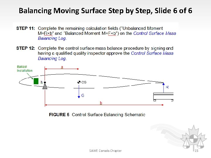 Balancing Moving Surface Step by Step, Slide 6 of 6 SAWE Canada Chapter 15