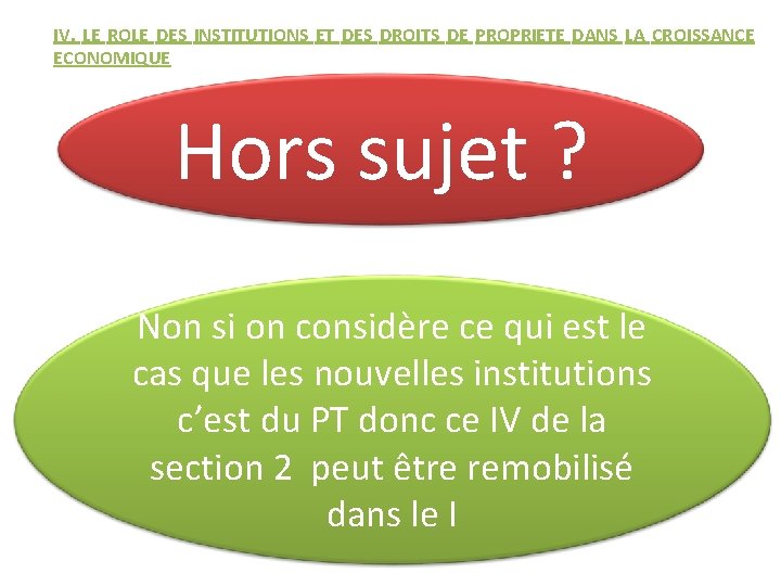 IV. LE ROLE DES INSTITUTIONS ET DES DROITS DE PROPRIETE DANS LA CROISSANCE ECONOMIQUE