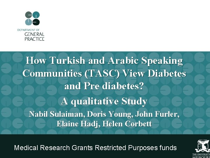 How Turkish and Arabic Speaking Communities (TASC) View Diabetes and Pre diabetes? A qualitative