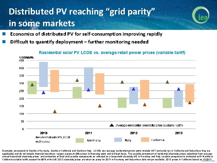 Distributed PV reaching “grid parity” in some markets n Economics of distributed PV for