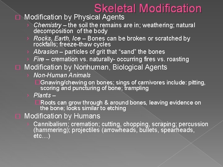 � Skeletal Modification by Physical Agents › Chemistry – the soil the remains are