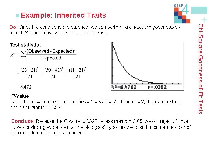 Inherited Traits P-Value: Note that df = number of categories - 1 = 3