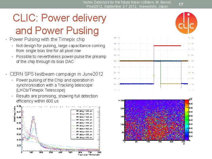 Vertex Detectors for the future linear colliders, M. Benoit, Pixel 2012, September 2 -7