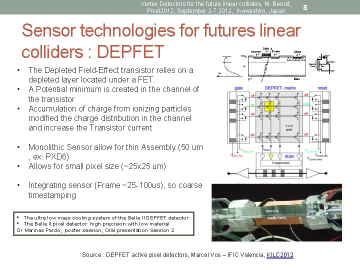 Vertex Detectors for the future linear colliders, M. Benoit, Pixel 2012, September 2 -7