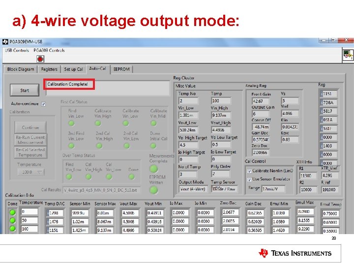 a) 4 -wire voltage output mode: 20 
