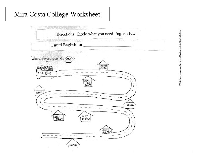 Mira Costa College Worksheet 