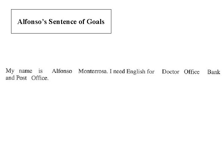Alfonso’s Sentence of Goals 