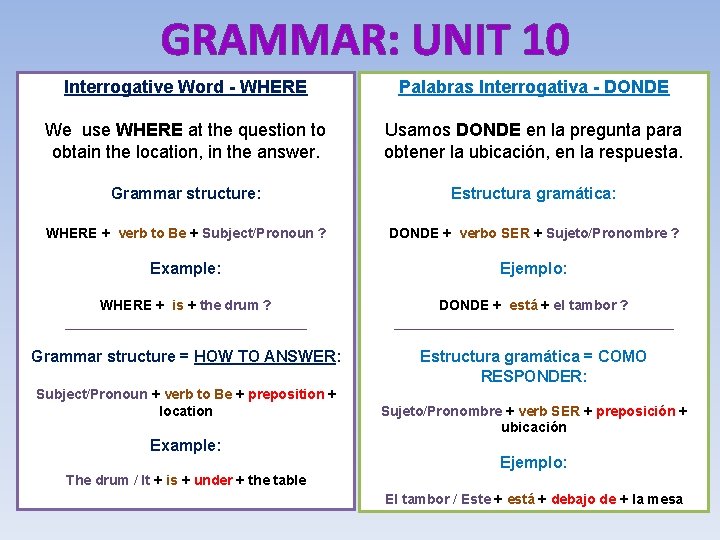 VOCABULARY UNIT 10 English Accordion Drum Flute