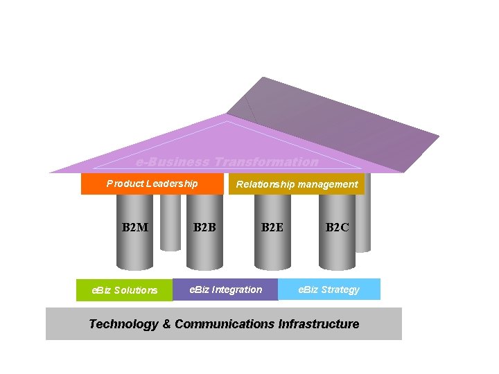 e-Business Transformation Product Leadership B 2 M e. Biz Solutions B 2 B Relationship