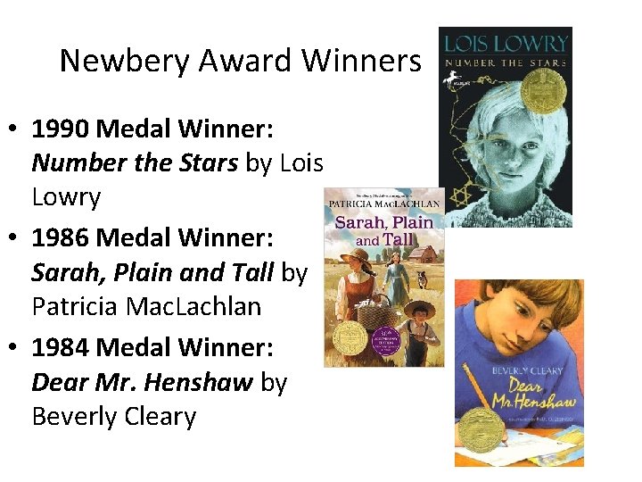 Newbery Award Winners • 1990 Medal Winner: Number the Stars by Lois Lowry •