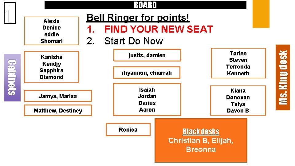 Alexia Denice eddie Shomari Cabinets Kanisha Kendjy Sapphira Diamond Bell Ringer for points! 1.