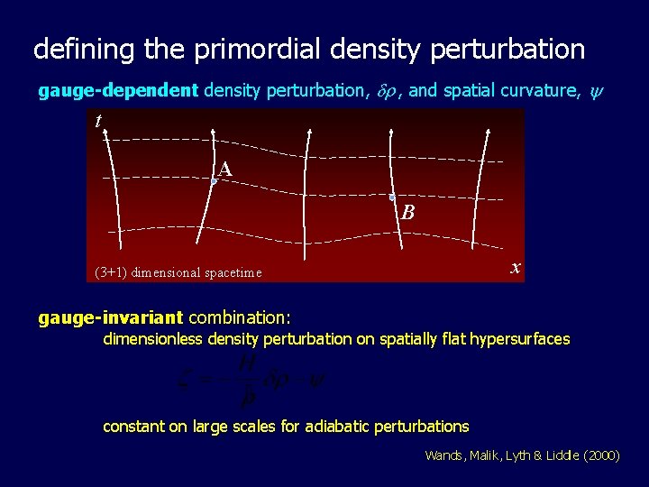 defining the primordial density perturbation gauge-dependent density perturbation, , and spatial curvature, t A