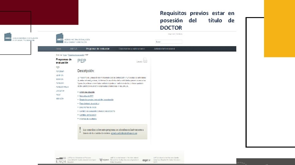 Requisitos previos estar en posesión del título de DOCTOR 