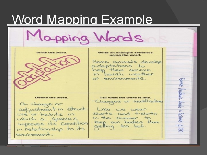 Word Mapping Example 